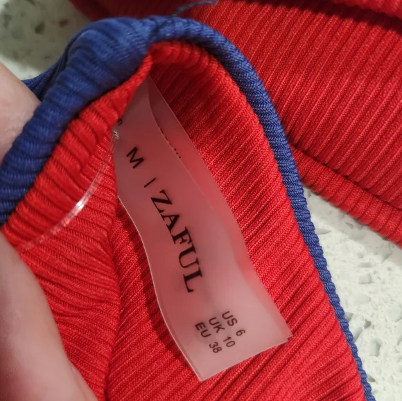 Zaful Red and Blue Color Block Bikini - Picture 7 of 7